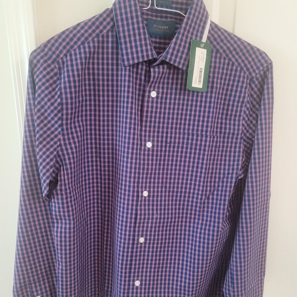 Fairlane Men's Suprima Cotton Casual Button Down Shirt Size Medium New With Tags